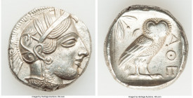 ATTICA. Athens. Ca. 440-404 BC. AR tetradrachm (26mm, 17.13 gm, 5h). Choice XF. Mid-mass coinage issue. Head of Athena right, wearing crested Attic he...