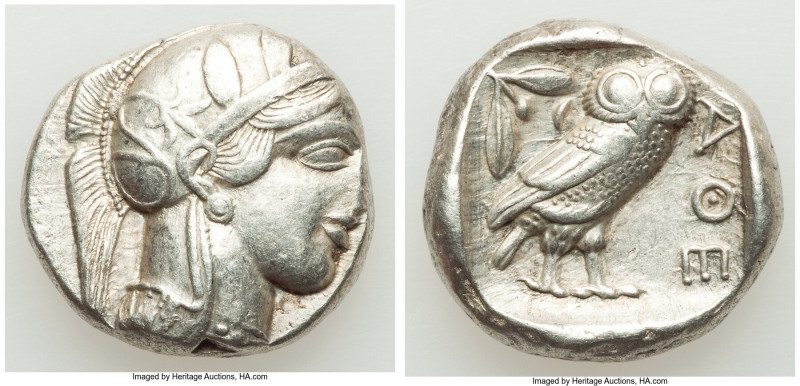 ATTICA. Athens. Ca. 440-404 BC. AR tetradrachm (23mm, 17.11 gm, 12h). XF. Mid-ma...