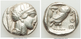 ATTICA. Athens. Ca. 440-404 BC. AR tetradrachm (23mm, 17.11 gm, 12h). XF. Mid-mass coinage issue. Head of Athena right, wearing earring, necklace, and...