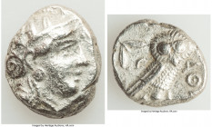 ATTICA. Athens. Ca. 393-294 BC. AR tetradrachm (24mm, 16.63 gm, 8h). Choice VF, crystalized. Late mass coinage issue. Head of Athena with eye in true ...