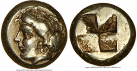 IONIA. Phocaea. Ca. 477-388 BC. EL sixth-stater or hecte (9mm, 2.56 gm). NGC Choice VF 5/5 - 4/5. Head of nymph left, wearing pendant earring, hair co...