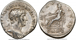 Hadrian (AD 117-138). AR denarius (19mm, 3.10 gm, 7h). NGC Choice VF 4/5 - 4/5. Rome, AD 119-122. IMP CAESAR TRAIAN-HADRIANVS AVG, laureate, draped bu...