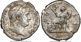 Hadrian (AD 117-138). AR denarius (19mm, 3.21 gm, 6h). NGC VF 5/5 - 2/5. Rome, AD 128-129. HADRIANVS-AVGVSTVS P P, laureate head of Hadrian right, sli...