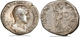 Hadrian (AD 117-138). AR denarius (19mm, 3.16 gm, 6h). NGC Choice Fine 5/5 - 4/5. Rome, ca. AD 121-123. IMP CAESAR TRAIAN HADRIANVS AVG, laureate, dra...