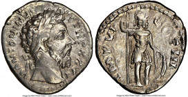 Marcus Aurelius (AD 161-180). AR denarius (19mm, 11h). NGC VF. Rome, AD December AD 172-December AD 273. M ANTONINVS-AVG TR P XXVI, laureate head of M...