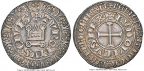 Louis IX (1226-1270) Gros Tournois ND (1266-1270) AU58 NGC, Dup-190. 25mm. 4.10gm. +BNDICTV: SIT: NOME: DNI: NRI: DEI: IHV: XPI: / LVDOVICVS REX short...