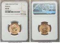 Prussia. Wilhelm II gold 20 Mark 1909-J AU58 NGC, Hamburg mint, KM521. AGW 0.2305 oz. 

HID09801242017

© 2020 Heritage Auctions | All Rights Rese...