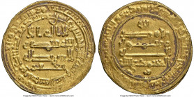 Abbasid. al-Mu'tamid (AH 256-279 / AD 870-892) gold Dinar AH 270 (AD 883/884) AU Details (Cleaned) NGC, al-Rafiqa mint, A-239.4, Bernardi-Unl. Citing ...
