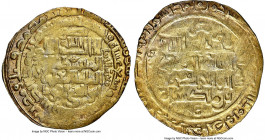 Seljuqs of Western Iran. Mahmud II (AH 511-525 / AD 1118-1131) pale gold Dinar AH 517 (AD 1124/1125) AU Details (Cleaned) NGC, Isfahan mint, A-1688. S...