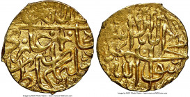 Timurid. Sulayman Mirza (AH 936-992 / AD 1529-1584) gold 1/4 Ashrafi ND MS63 NGC, No mint (Badakhshan), A-2464. 1.07gm. 

HID09801242017

© 2020 H...