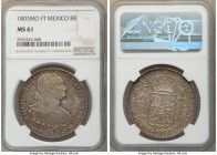 Charles IV 8 Reales 1803 Mo-FT MS61 NGC, Mexico City mint, KM109. Multi-colored toning. 

HID09801242017

© 2020 Heritage Auctions | All Rights Re...