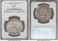 Republic Sol 1880-YJ MS62 NGC, Santiago mint, KM196.7. Plum tinted silver-gray tone with full mint bloom.

HID09801242017

© 2020 Heritage Auction...