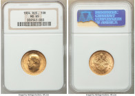 Nicholas II gold 10 Roubles 1904-AP MS65 NGC, St. Petersburg mint, KM-Y64.

HID09801242017

© 2020 Heritage Auctions | All Rights Reserved