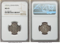 Philip V Real 1721 S-J MS65 NGC, Seville mint, KM306.2. Shadow-gray and blush toning with underlying luster. 

HID09801242017

© 2020 Heritage Auc...