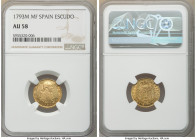Charles IV gold Escudo 1793 M-MF AU58 NGC, Madrid mint, KM434.

HID09801242017

© 2020 Heritage Auctions | All Rights Reserved