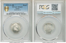 Ferdinand VII Real 1832 S-JB MS65 PCGS, Seville mint, KM462.4, Cal-1228. Lovely portrait fully struck. 

HID09801242017

© 2020 Heritage Auctions ...