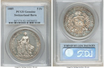 Confederation "Bern Shooting Festival" 5 Francs 1885 Genuine PCGS, KM-XS17, Richter-193. Reflective surfaces with amber toning. 

HID09801242017

...