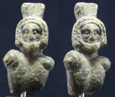 Thrace - Représentation d'un guerrier - 400 / 300 ap. J.-C. 
Buste d'un guerrier Thrace, barbu et coiffé de son casque. Jolie patine. 55 mm.