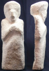 Proche Orient - Statue monumentale en pierre représentant un "Oran" - 4000 / 2000 av. J.-C. 
Important élément de décoration en pierre blanche représ...