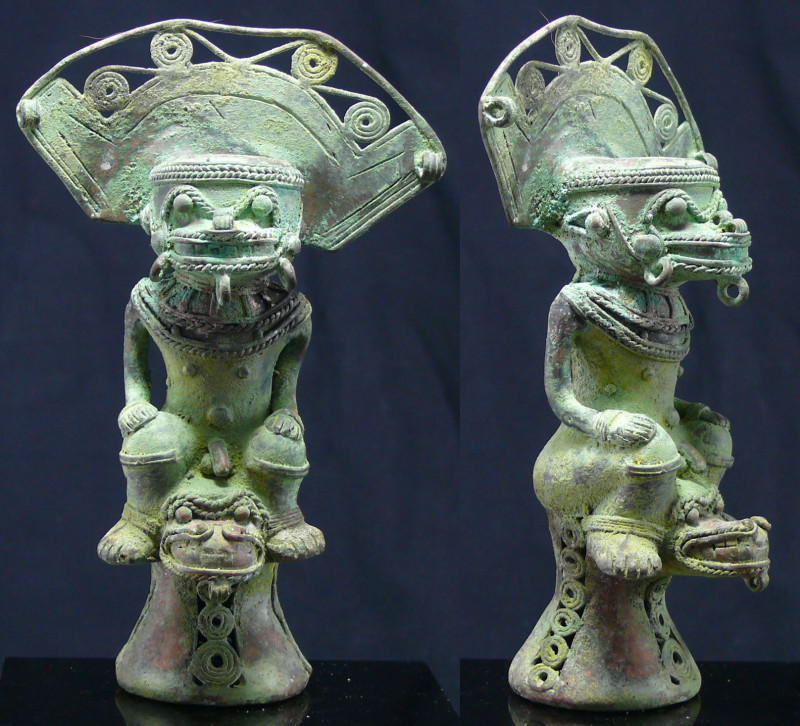 Précolombien - Colombie - Civilisation Tairona - Chaman en bronze - 1300 / 1400 ...