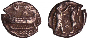 Phénicie - Sidon - 1/8 de shekel (354-348 av. J.-C)
A/ Galère de guerre voguant à gauche.
R/ Soldat affrontant un lion debout.
TTB
GC.5940-BMC.26....