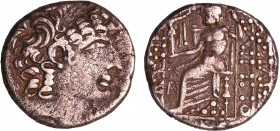 Seleucide - Antioche XII, Asiatiko - Tétradrachme (69-64 av. J.-C.)
A/ Anépigraphe. Tête diadémée à droite. 
R/ ΑΝΤΙΟΧΟΥ / ΦΙΛAΔΕΛΦOΥ Zeus nicéphore...