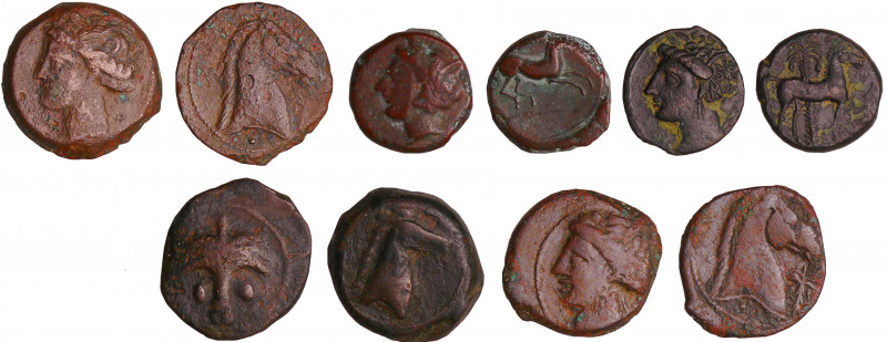 Siculo-Puniques - Carthage - Lot de 5 bronzes
TB à TTB