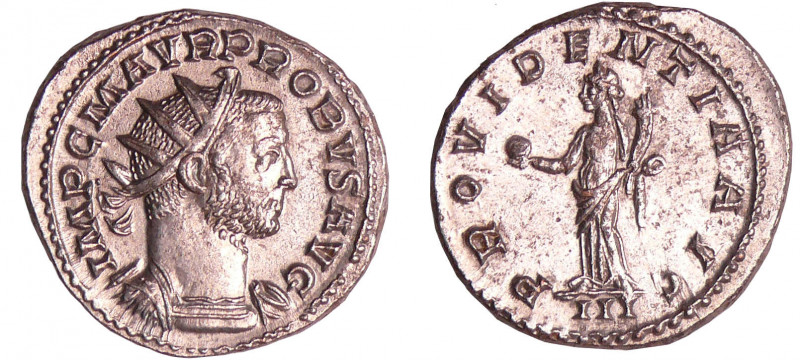 Probus - Aurélianus (276, Lyon) - La Providence
A/ IMP C M AVR PROBVS AVG Buste...