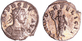 Probus - Aurélianus (281, Lyon) - La Félicité
A/ IMP PROBVS AVG Buste radié et drapé à droite. 
R/ TEMPOR FELICIT // II. La Félicité debout à droite...