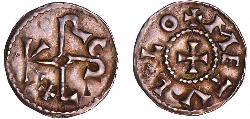 Charles II Le Chauve (840-877) - Obole (Melle)
A/ Monogramme de Karlus. Croiset...