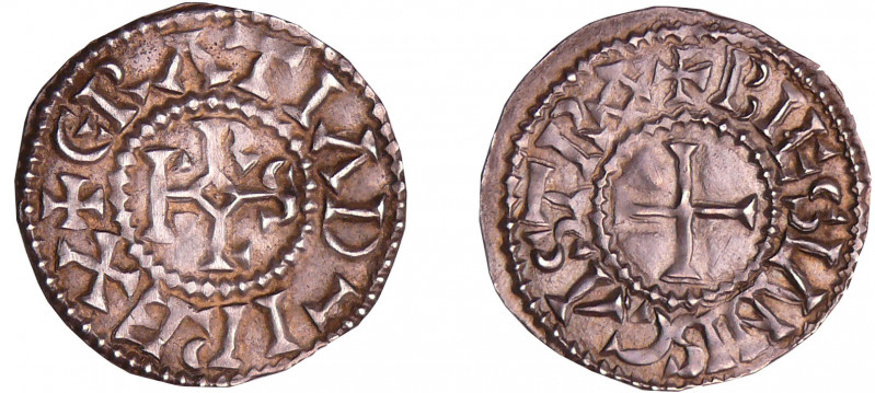 Charles II Le Chauve (840-877) - Denier (Blois)
A/ + GRATIA D-I REX Monogramme ...