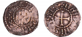 Charles II Le Chauve (840-877) - Obole (Blois)
A/ + GRATIA D-I REX Monogramme de Karolus.
R/ + BIESIANIS CASTRO Croix.
TTB
Nou.101-Prou.476
Ar ; ...