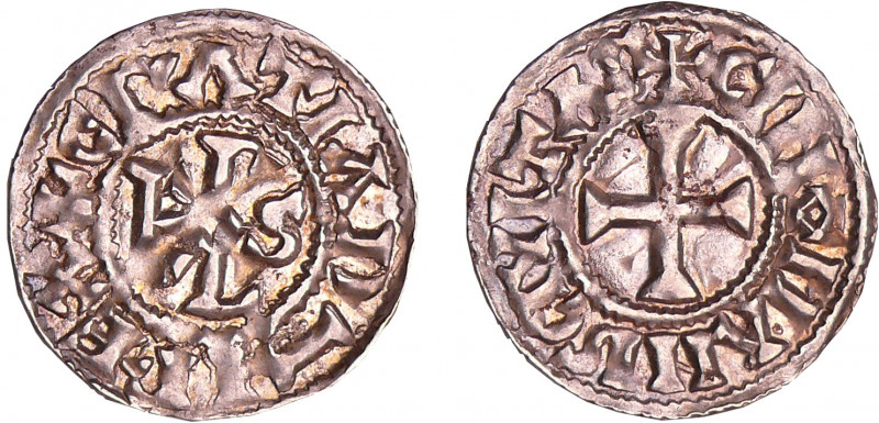 Charles II Le Chauve (840-877) - Denier (Le Mans)
A/ + GRATIA D-I REX Monogramm...
