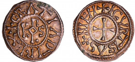 Charles II Le Chauve (840-877) - Denier (Curtisasonien)
A/ + GRATIA D-I REX Monogramme de Karolus.
R/ + I CVRTISASONIEN Croix.
SUP
Nou.205e-Dep.37...
