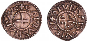 Charles II Le Chauve (840-877) - Denier (Nevers)
A/ + CARLVS IMP AVG Croix.
R/ + nEVERnIS CIVITAI Monogramme de Karlus.
TTB+
Nou.245b-Dey.701
Ar ...