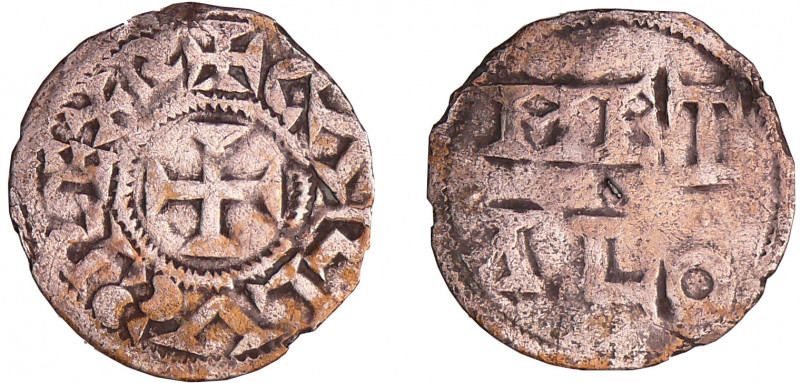Charles III Le Simple (898-923) - Denier (Melle)
A/ CARLVS REX R Croix.
R/ MET...