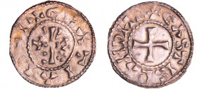 Raoul (923-936) - Denier (Château Landon)
A/ + CRATIA D-I Monogramme de Raoul.
R/ + CASTIS LANDNI Croix.
SUP
Nou.16B-MG.1601
Ar ; 1.35 gr ; 19 mm...