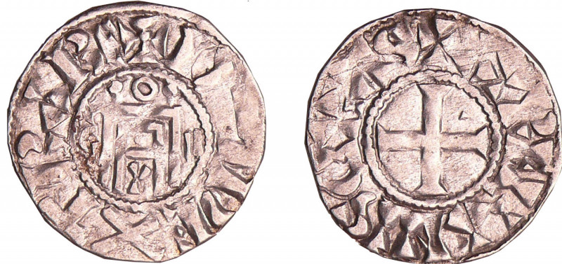 Philippe 1er (1060-1108) - Denier d'Orléans 2ème type
A/ + D-I DE PHILIPVS. Por...