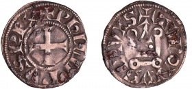 Philippe IV (1285-1314) - Denier tournois à l'O rond
A/ + PHILIPPVS REX. Croix. 
R/ + TVRONVS CIVIS. Châtel tournois. 
TTB
Dy.223-C.224-L.228
Ar ...
