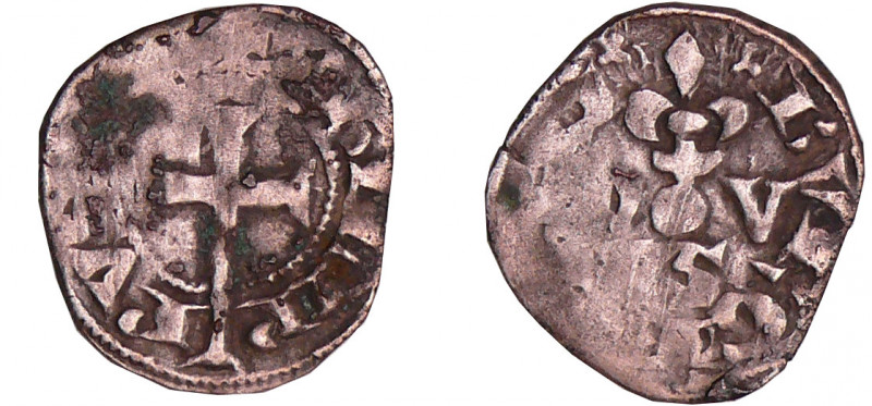 Philippe IV (1285-1314) - Obole bourgeoise
A/ PHILIPPVS REX. Croix latine coupa...