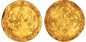Jean II le Bon (1350-1364) - Franc à cheval - (5 décembre 1360)
A/ IOhAnnES: DEI - :GRACIA: - FRAnCOR: REX. Jean II galopant à gauche, l'épée haute, ...