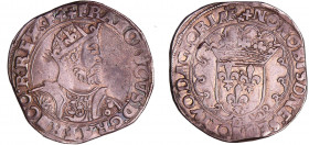 François 1er (1515-1547) - Teston - 8ème type - D (Lyon)
A/ + FRANCISCVS: D: GRA: FRANCO:R. REX. Buste de François 1er à droite, barbu et cuirassé, p...