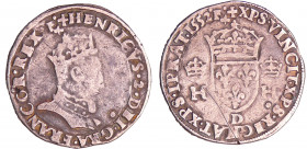 Henri II (1547-1559) - Demi-teston à la tête couronnée - 1552 D (Lyon)
A/ + HENRICVS. 2. DNI. G. FRANCOR. REX. Buste lauré à droite. 
R/ + XPS. VINC...