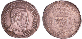 Henri II (1547-1559) - Teston au buste nu - 5ème type - 1554 M (Toulouse)
A/ + HENRICVS. II. D. G. FRANC. REX. Buste nu à droite.
R/ + XPS. VINCIT. ...