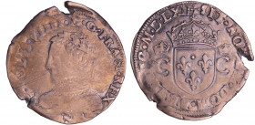 Charles IX (1560-1574) - Teston - 2ème type - 1562 N (Montpellier)
A/ C[AR]OLVS. VIIII. D. G. FRAN. REX. N Buste lauré et cuirassé à gauche. 
R/ + S...