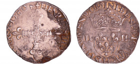 Henri III (1574-1589) - Quart d'écu - 1580 H (La Rochelle)
A/ + HENRICVS. III. D. G FRANC. ET. POL. REX 1580. Croix fleurdelisée. 
R/ + SIT NOMEN DO...