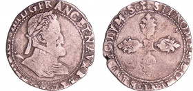 Henri IV (1589-1610) - Demi-franc - 1602 M (Toulouse).
A/ + HENRICVS IIII D G FRANC ET NAVA REX. Buste lauré et cuirassé à droite, lettre d'atelier s...