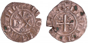 Bourgogne - Hugues II - Denier (Dijon)
Hugues II (1102-1143). A/ + HVGO BVRGVDIE dans le champs DVX entre trois annelets.
R/ DIVOIONENSIS Croix patt...