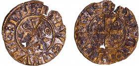 Bourgogne - Hugues II - Denier (Dijon) faux d'époque
Hugues II (1102-1143). A/ + HVGO BVRGVDIE dans le champs DVX entre trois annelets.
R/ DIVOIONEN...