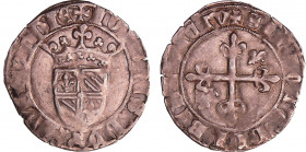 Bourgogne - Jean Sans Peur - Gros ou florette (Auxonne)
Jean Sans Peur (1404-1419). A/ IOHANES DVX BVRGVNDIE. Ecu écartelé de Bourgogne. 
R/ SIT NOM...